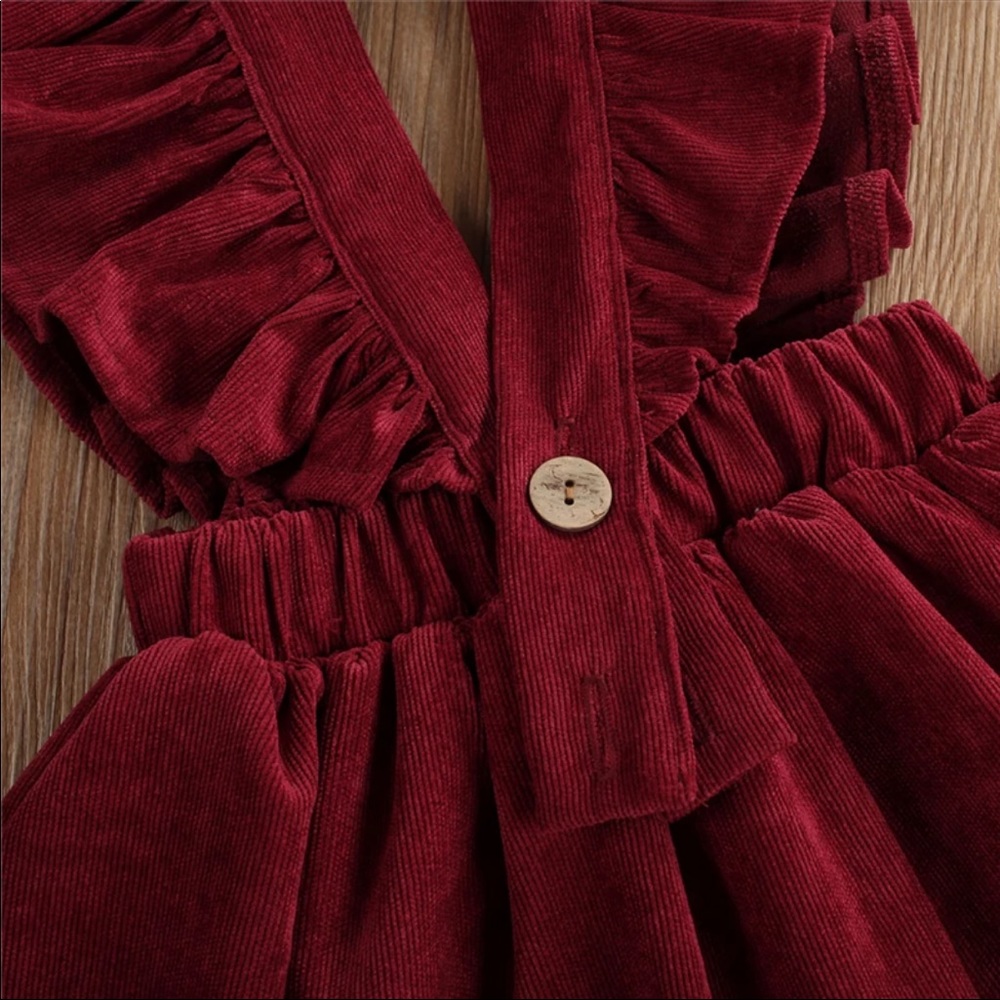 NEW RUFFLE Velvet PINK PRINCESS DRESS - Picture 6 of 7